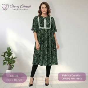 Forest Green Botanical Tunic